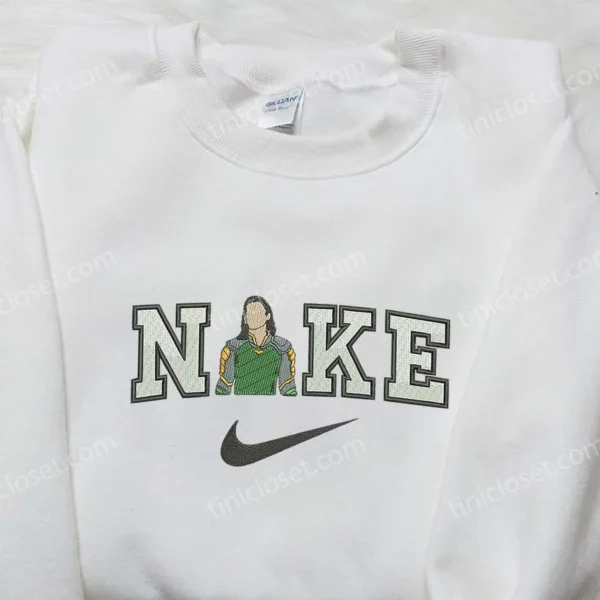 Nike x Loki Embroidered Shirt, Marvel Embroidered Shirt, Nike Inspired Embroidered Shirt