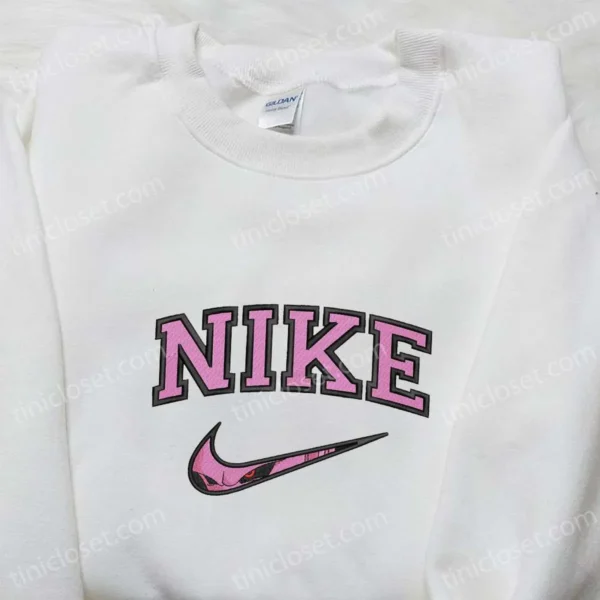 Nike x Majin Buu Embroidered Shirt, Dragon Ball embroidered Hoodie, Nike Anime Embroidered Sweatshirt