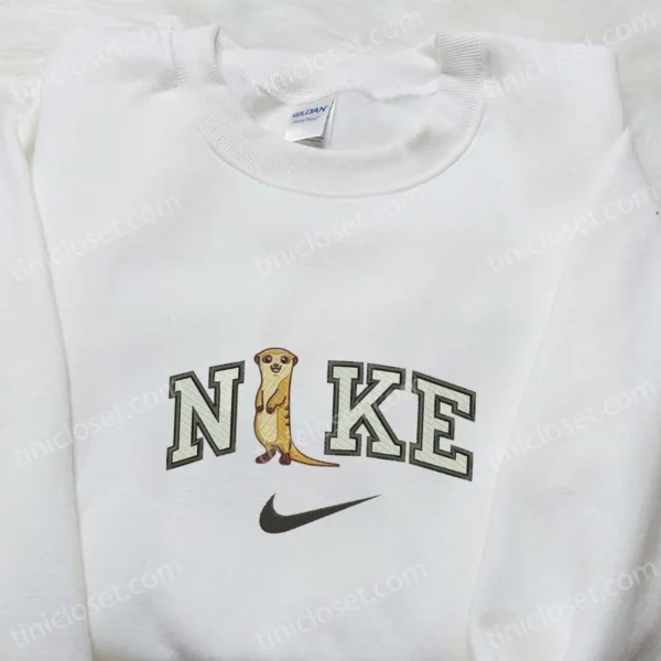 Nike x Meerkat Embroidered Sweatshirt, Animal Embroidered Shirt, Best Gift Ideas