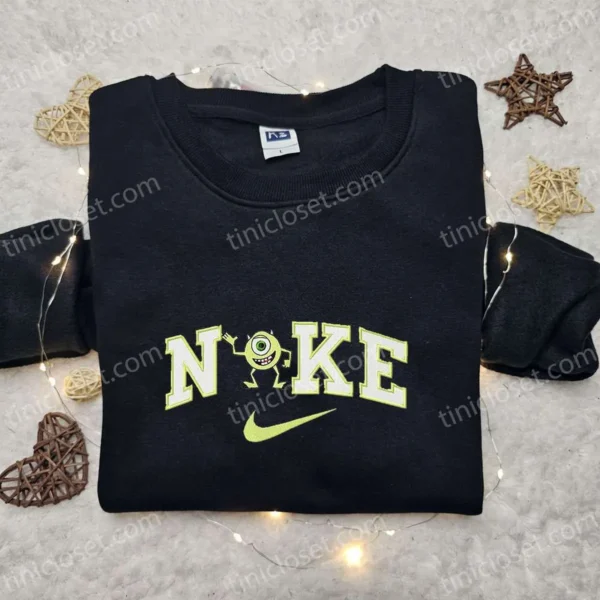 Nike x Mike Wazowski Embroidered Shirt, Disney Monsters Inc. Embroidered Sweatshirt, Best Gifts for Family