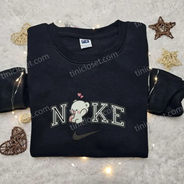 Nike x Milk Bear Love  Embroidered Sweatshirt, Milk and Mocha Embroidered Shirt, Best Gift Ideas