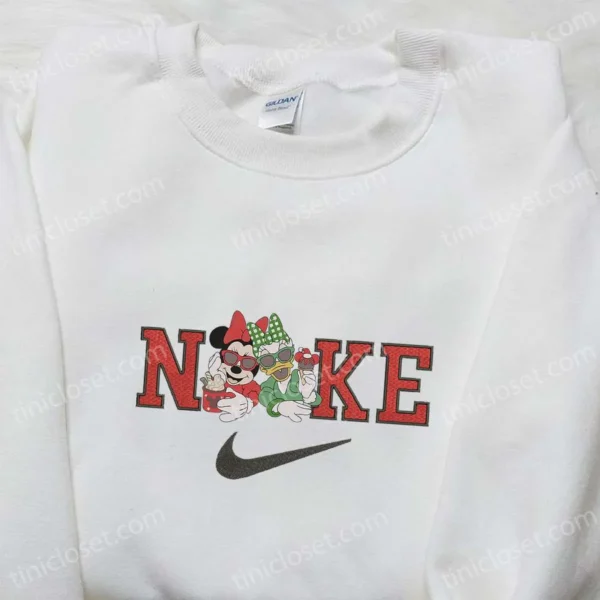 Nike x Minnie Mouse and Daisy Duck Embroidered Sweatshirt, Disney Characters Embroidered Shirt, Best Birthday Gift Ideas