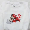 Nike x Minnie Mouse Love Hearts Embroidered Shirt, Walt Disney Embroidered Shirt, Nike Inspired Embroidered Shirt