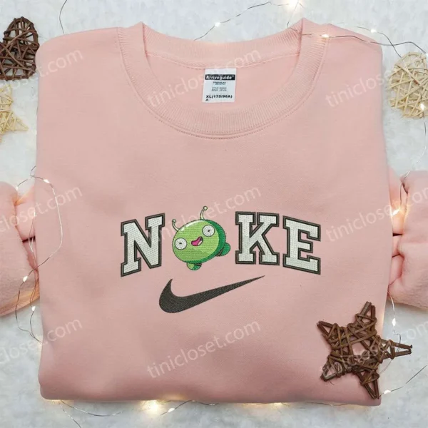 Nike x Mooncake Final Space Embroidered Shirt, Nike Inspired Embroidered Shirt, Cute Embroidered Shirt