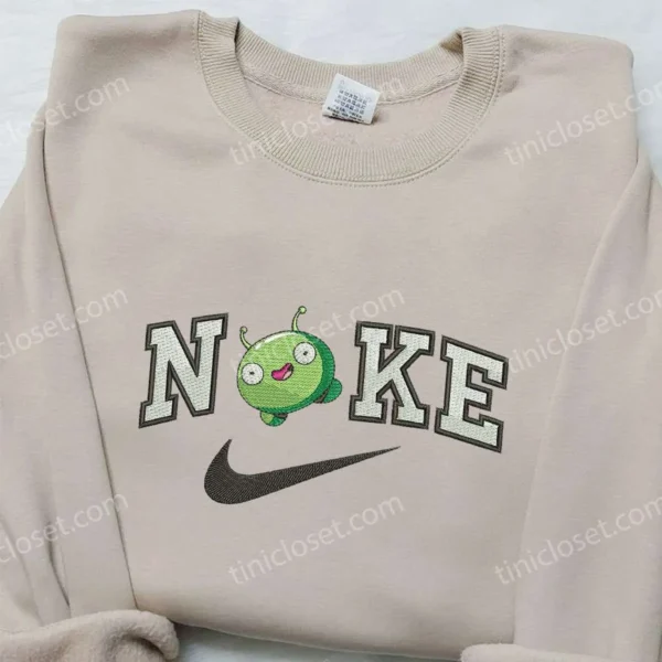 Nike x Mooncake Final Space Embroidered Shirt, Nike Inspired Embroidered Shirt, Cute Embroidered Shirt