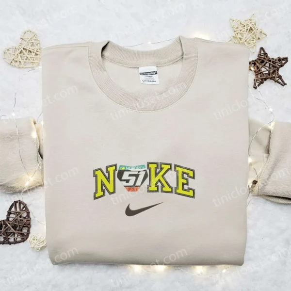 Nike x Motorex 51 Embroidered Sweatshirt, Transportation Embroidered Shirt, Best Gift Ideas