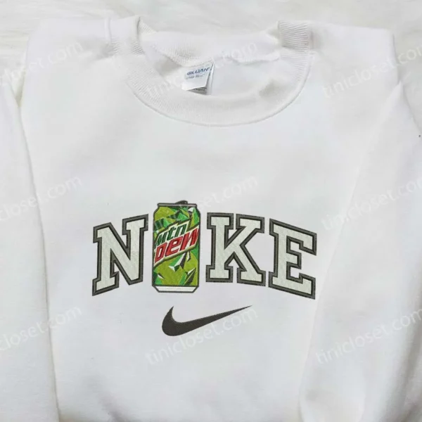 Nike x Mountain Dew Bottle Embroidered Shirt, Favor Drinking Embroidered Shirt, Nike Inspired Embroidered Shirt