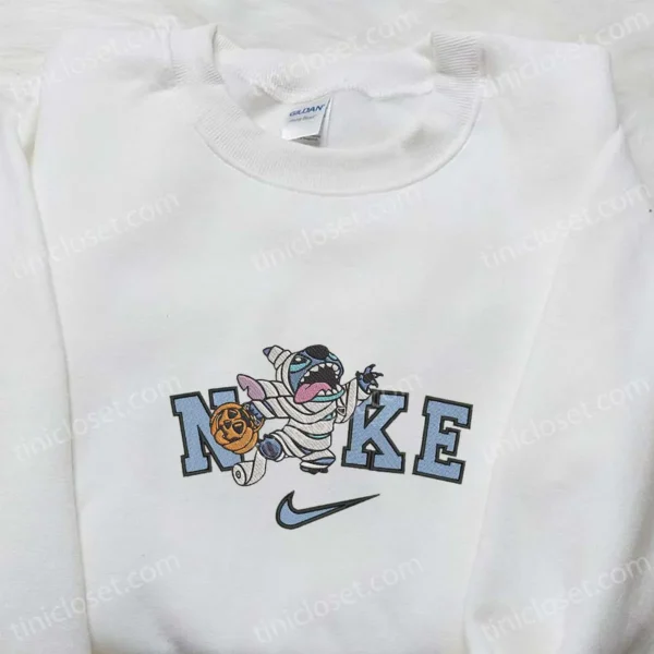 Nike x Mummy Stitch Embroidered T-shirt, Disney Halloween Embroidered Hoodie, Nike Inspired Embroidered Sweatshirt