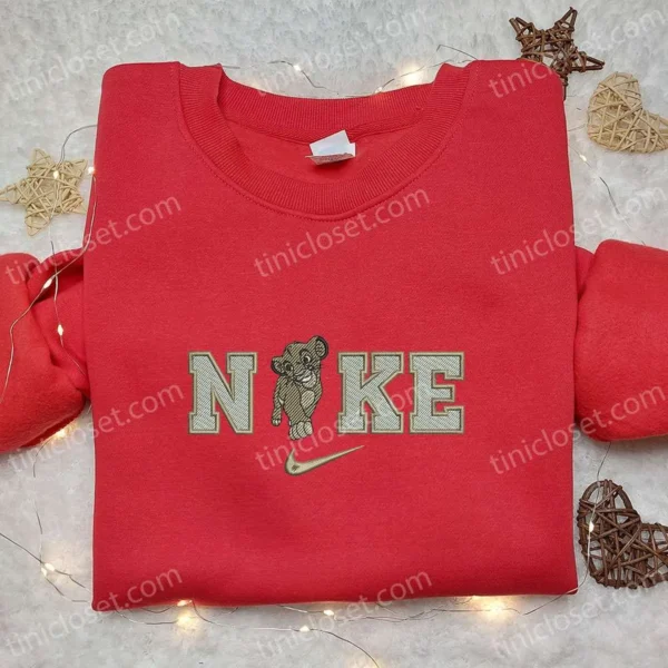 Nike x Nala Cartoon Embroidered Shirt, Disney Characters Embroidered Hoodie, Custom Nike Embroidered T-shirt