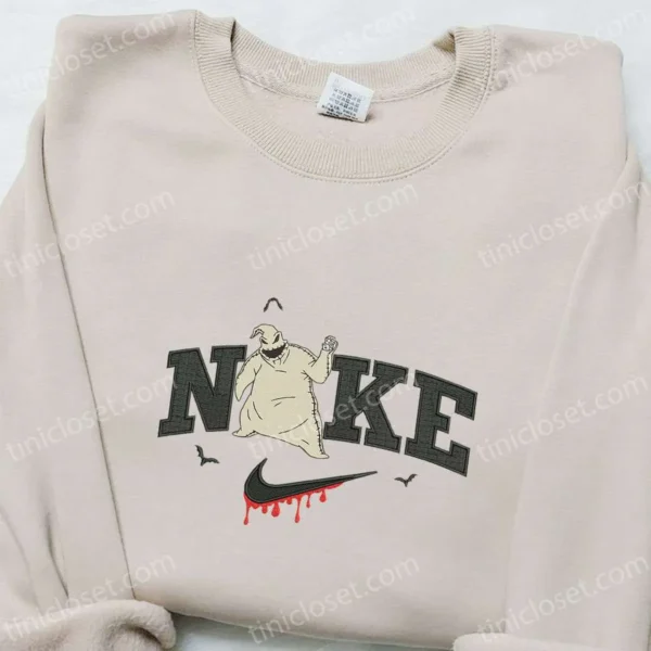 Nike x Oogie Boogie Embroidered Sweatshirt, Horror Movie Halloween Embroidered Shirt, Best Halloween Gift Ideas