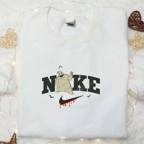 Nike x Oogie Boogie Embroidered Sweatshirt, Horror Movie Halloween Embroidered Shirt, Best Halloween Gift Ideas
