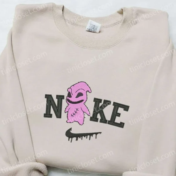 Nike x Oogie Boogie Movie Embroidered Sweatshirt, Horror Movie Embroidered Shirt, Best Halloween Gift Ideas