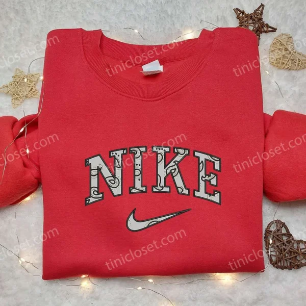 Nike x Paisley Pattern Embroidered Sweatshirt, Nike Inspired Embroidered Shirt, Best Birthday Gifts Ideas