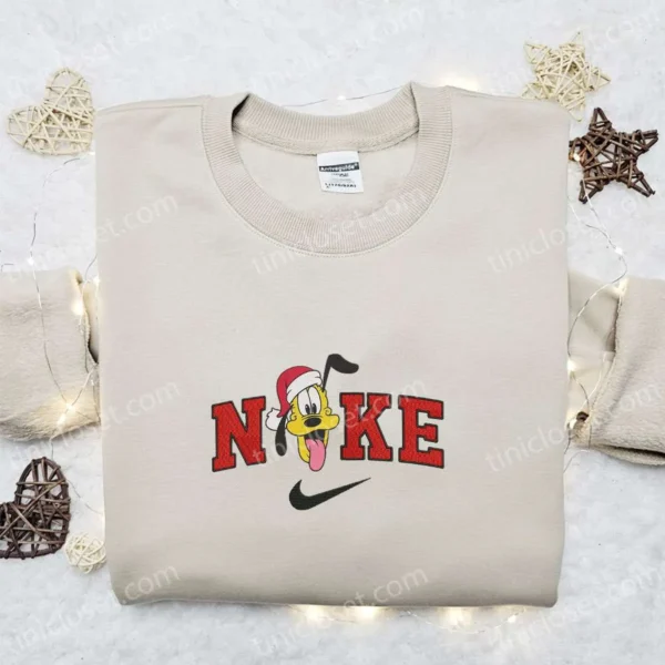 Nike x Pluto Head Xmas Embroidered Sweatshirt, Disney Characters Embroidered Hoodie, Best Christmas Gifts for Family