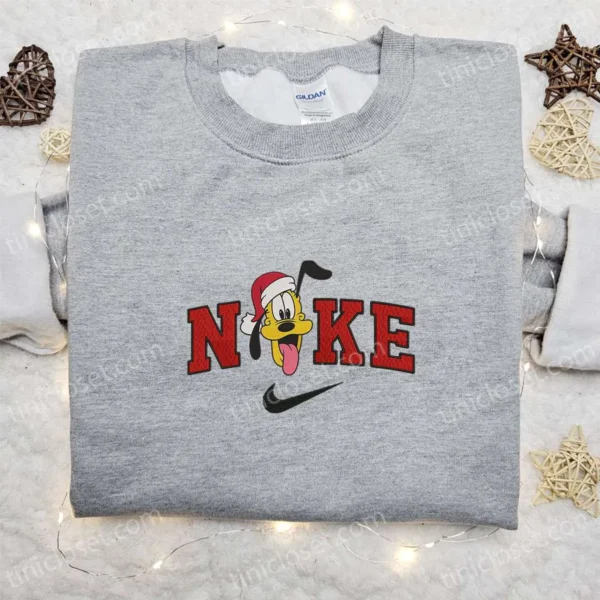 Nike x Pluto Head Xmas Embroidered Sweatshirt, Disney Characters Embroidered Hoodie, Best Christmas Gifts for Family