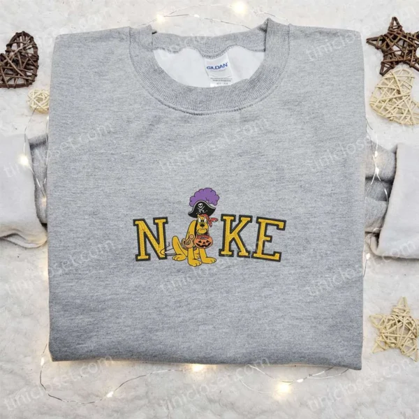 Nike x Pluto Pirate Pumpkin Embroidered Sweatshirt, Walt Disney Characters Embroidered Shirt, Best Halloween Gift Ideas