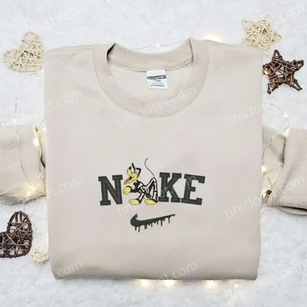 Nike x Pluto Skeleton Halloween Embroidered Sweatshirt, Walt Disney Characters Embroidered Shirt, Best Halloween Gift Ideas