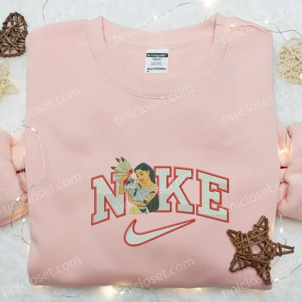 Nike x Pocahontas and Meeko Embroidered Sweatshirt, Pocahontas Disney Embroidered Shirt, Best Gift Ideas