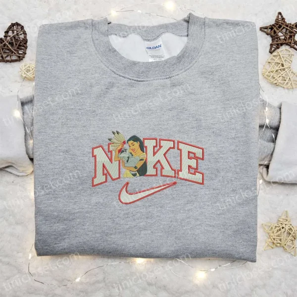 Nike x Pocahontas and Meeko Embroidered Sweatshirt, Pocahontas Disney Embroidered Shirt, Best Gift Ideas
