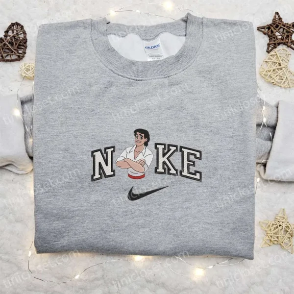 Nike x Prince Eric Embroidered Sweatshirt, The Little Mermaid Disney Plus Embroidered Shirt, Best Gift Ideas For All Occasions