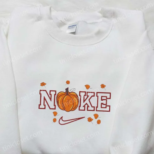 Nike x Pumpkin Embroidered Sweatshirt, Nike Inspired Embroidered Shirt, Best Halloween Gift Ideas