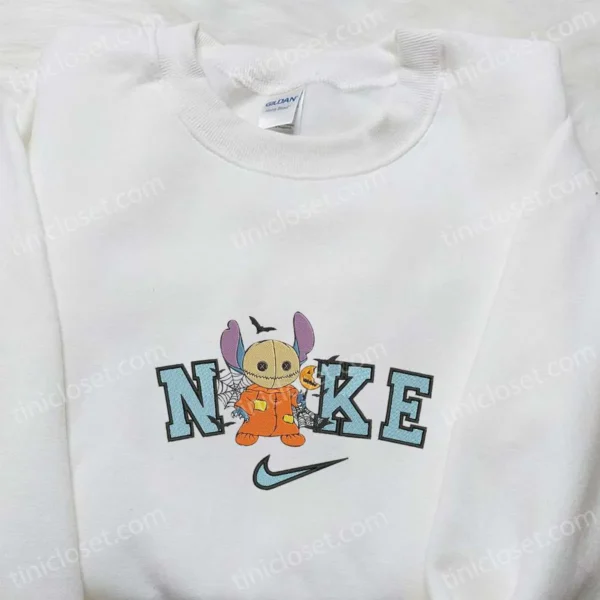 Nike x Stitch Sam Trick R Treat Embroidered T-shirt, Nike Inspired Embroidered Hoodie, Best Gifts for Family