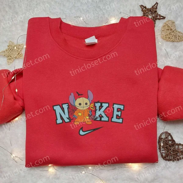 Nike x Stitch Sam Trick R Treat Embroidered T-shirt, Nike Inspired Embroidered Hoodie, Best Gifts for Family