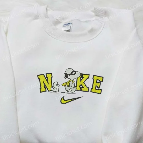 Nike x Super Snoopy Embroidered Sweatshirt, Cute Halloween Embroidered Hoodie, Custom Nike Embroidered T-shirt