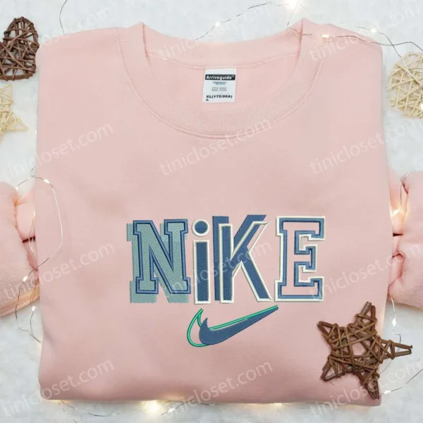 Nike x Typography Embroidered Hoodie, Custom Embroidered Hoodie, Best Gift Ideas for Family