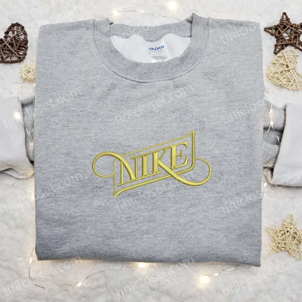 Nike x Typography Embroidered Sweatshirt, Nike Inspired Embroidered Hoodie, Best Birthday Gift Ideas
