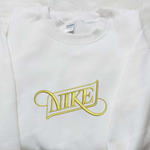 Nike x Typography Embroidered Sweatshirt, Nike Inspired Embroidered Hoodie, Best Birthday Gift Ideas