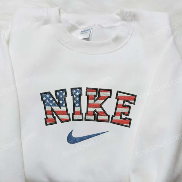 Nike x United State Embroidered Shirt, Nike Inspired Embroidered Shirt