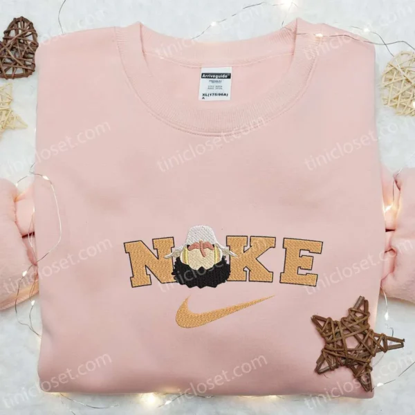 Nike x Usopp Anime Embroidered Shirt, One Piece Embroidered T-shirt, Best Gift Ideas for Family