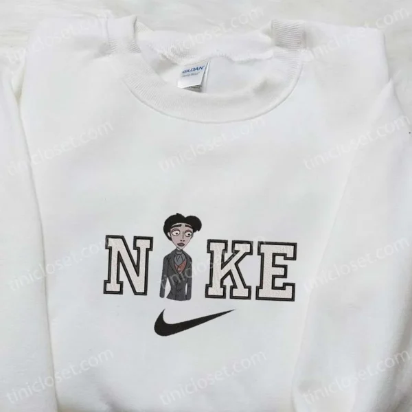 Nike x Victor Van Dort Embroidered Sweatshirt, Corpse Bride Horror Movie Embroidered Shirt, The Best Halloween Gift
