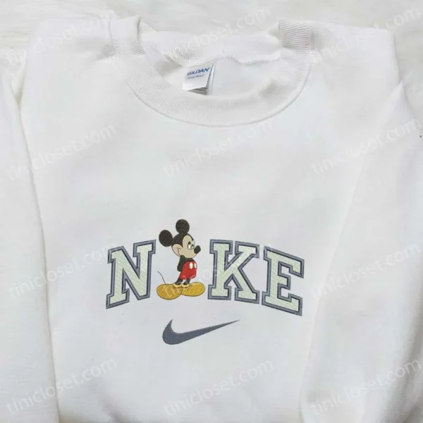 Nike x Vintage Mickey Mouse Embroidered Sweatshirt, Walt Disney Embroidered Shirt, Best Gift Ideas