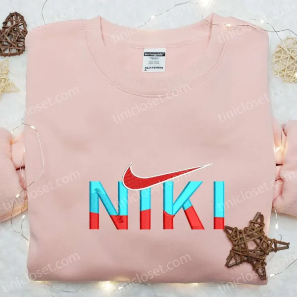 Niki x Nike Embroidered Shirt, Nike Inspired Embroidered Hoodie, Best Gifts For Family