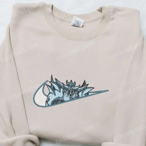 Obelisk x Swoosh Anime Embroidered Shirt, Yu Gi Oh Embroidered T-shirt, Best Gift Ideas for Family