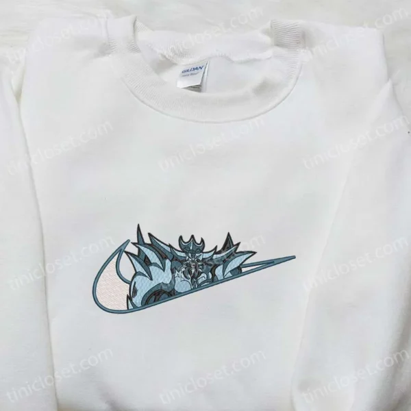 Obelisk x Swoosh Anime Embroidered Shirt, Yu Gi Oh Embroidered T-shirt, Best Gift Ideas for Family