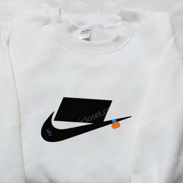 Off White x Nike Embroidered Shirt, Nike Inspired Embroidered Shirt, Best Gift for Family
