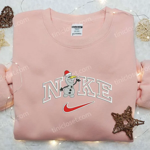 Olaf x Nike Embroidered Sweatshirt, Nike Inspired Embroidered Shirt, Best Christmas Gift Ideas