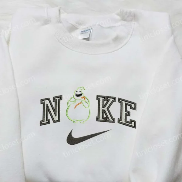 Oogie Boogie x Nike Embroidered Sweatshirt, The Nightmare Before Christmas Embroidered Shirt, Nike Inspired Embroidered Shirt