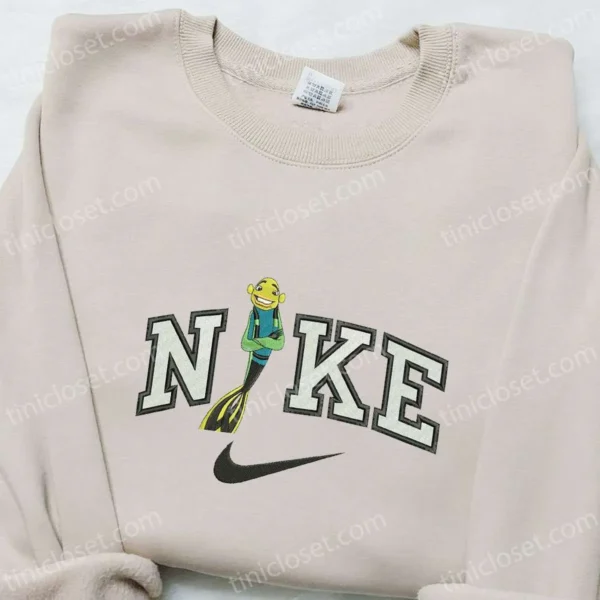 Oscar x Nike Cartoon Embroidered Hoodie, Shark Tale Embroidered Shirt, Nike Inspired Embroidered Shirt