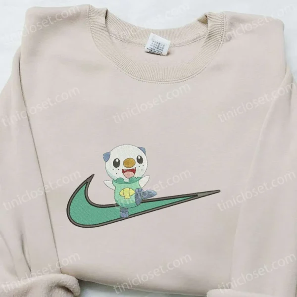 Oshawott Anime x Swoosh Embroidered Hoodie, Nike Inspired Embroidered Hoodie, Best Gift Ideas for Family