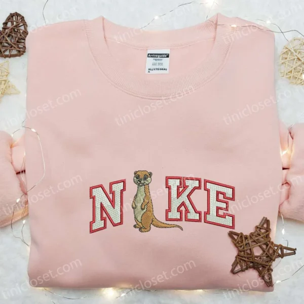 Otter x Nike Embroidered Hoodie, Animal Embroidered Hoodie, Best Birthday Gift Ideas