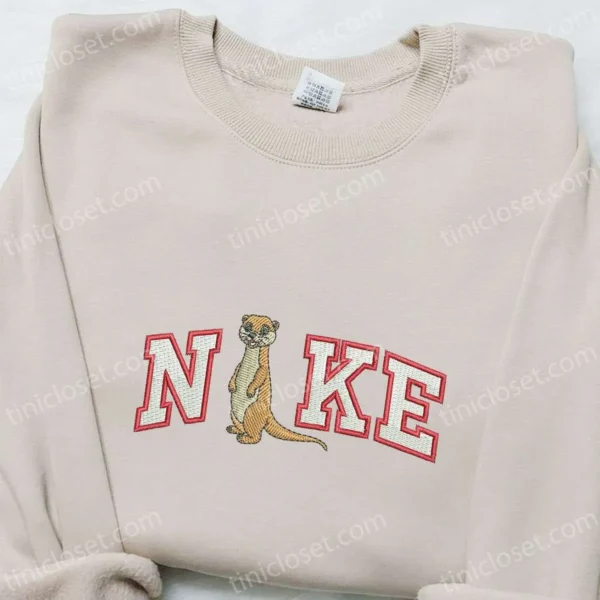 Otter x Nike Embroidered Hoodie, Animal Embroidered Hoodie, Best Birthday Gift Ideas