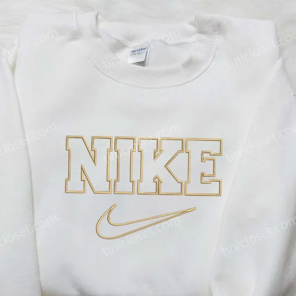 Outline Nike Embroidered Sweatshirt, Nike Inspired Embroidered Shirt, Best Birthday Gift Ideas