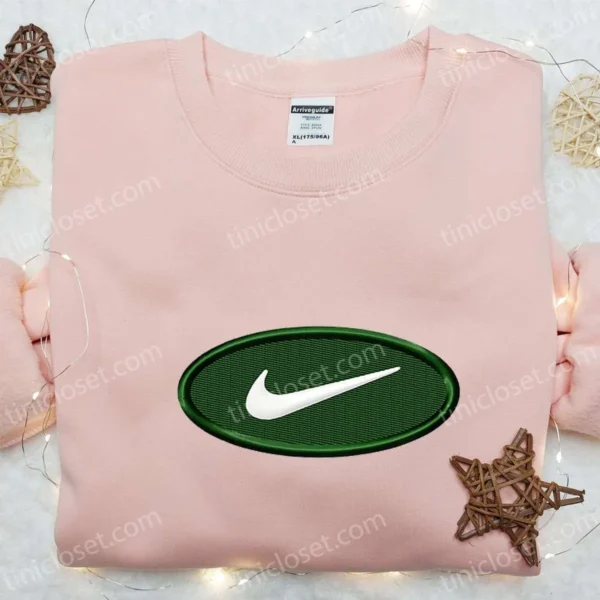 Oval Emblem x Nike Embroidered Shirt, Nike Inspired Embroidered Shirt, Best Gift for Family