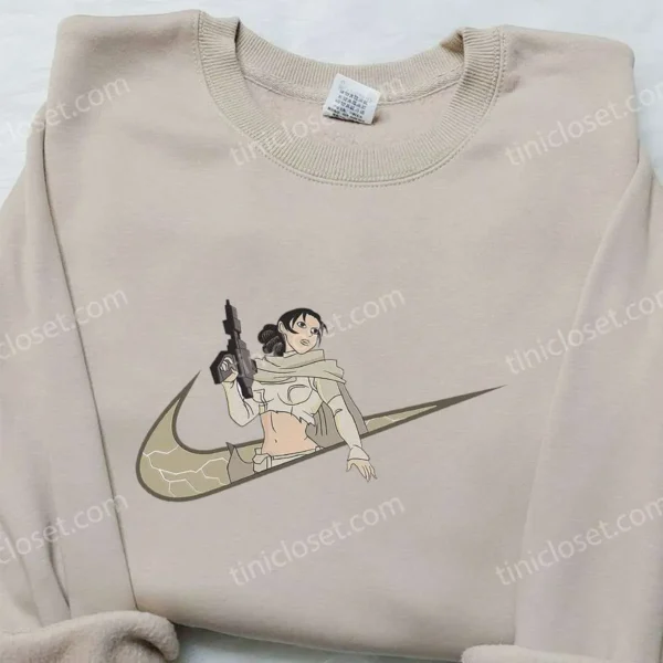 Padme Amidala x Nike Swoosh Embroidered Hoodie, Star Wars Embroidered Shirt, Nike Inspired Embroidered Shirt