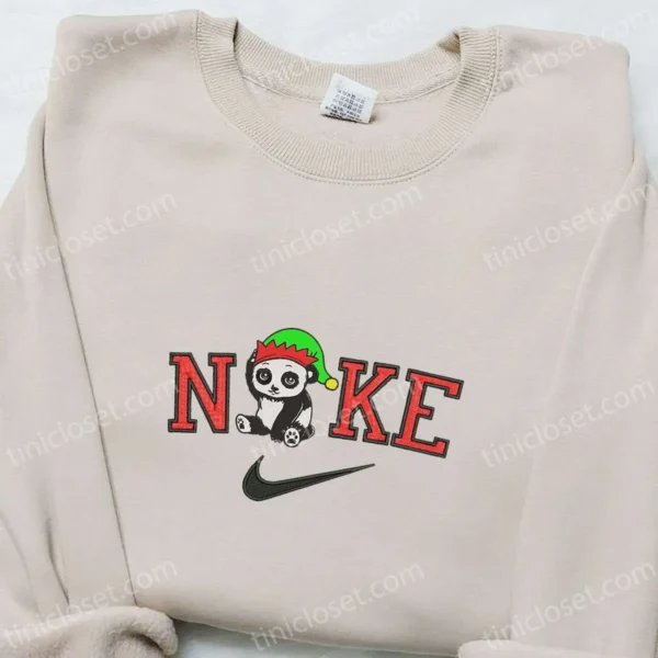 Panda Elf x Nike Embroidered Sweatshirt, St. Patrick? Day Embroidered Shirt, Best Christmas Gift Ideas
