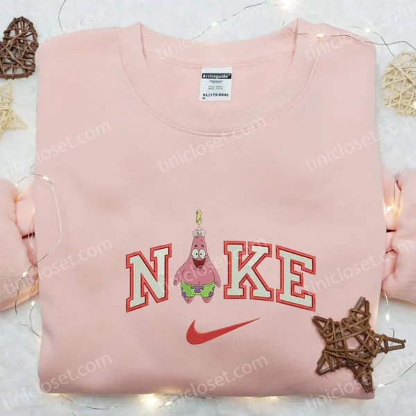Patrick Star x Nike Embroidered Sweatshirt, SpongeBob SquarePants Disney Embroidered Shirt, Best Gift Ideas